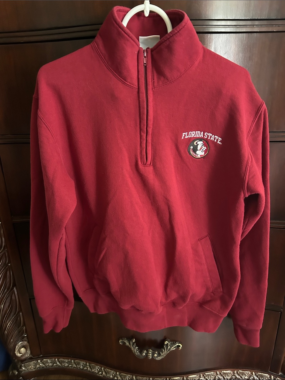 Champion Red Florida State Quarter-Zip Sweatshirt